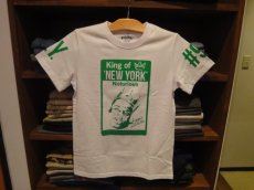 画像1: WHOLENINE KING OF N.Y. TEE(WHITE×GREEN) (1)