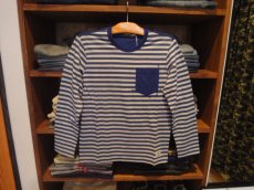 画像1: SBMS BORDER BI-COLOR L/S T-SHIRTS(NAVY) (1)