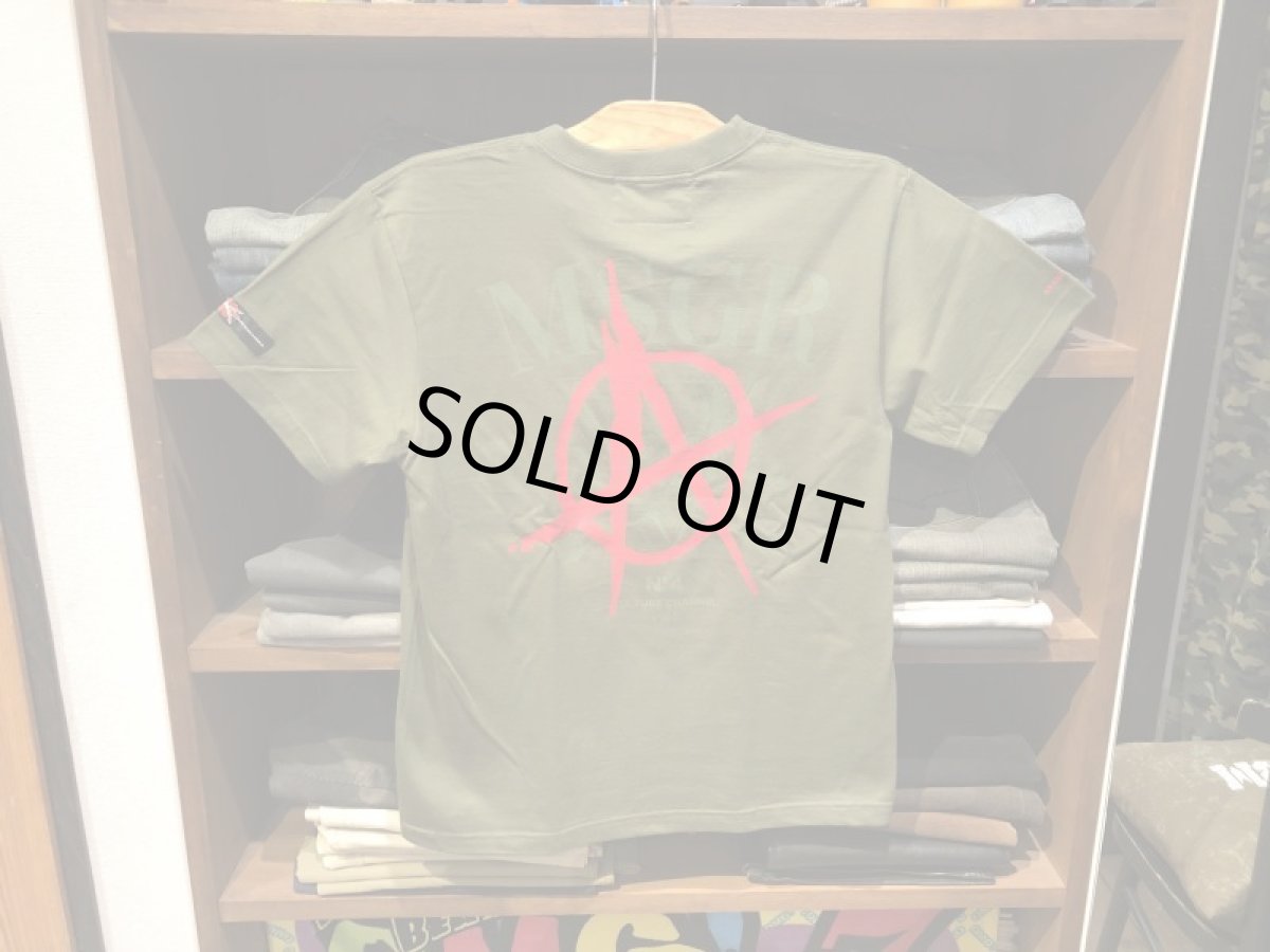 画像1: MSGR ANARCHY SKULL TEE(OLIVE×RED） (1)