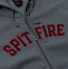 画像2: Spitfire Spitball Embroidered Zip Up Hooded Sweatshirt (Charcoal Grey) (2)